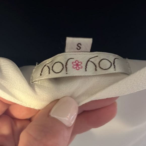 NWOT Joy Joy white tank with fringe size small - Picture 3 of 3